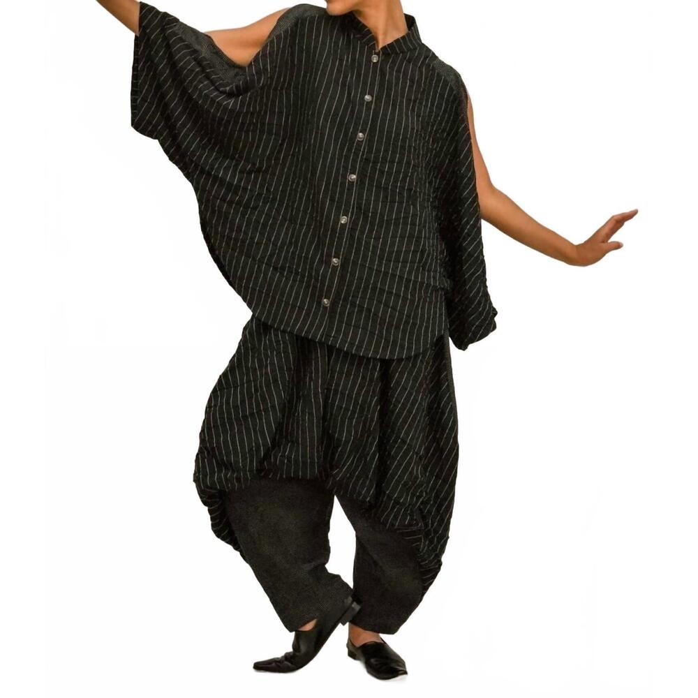 NEW KEDEM SASSON iris shirt in black/white